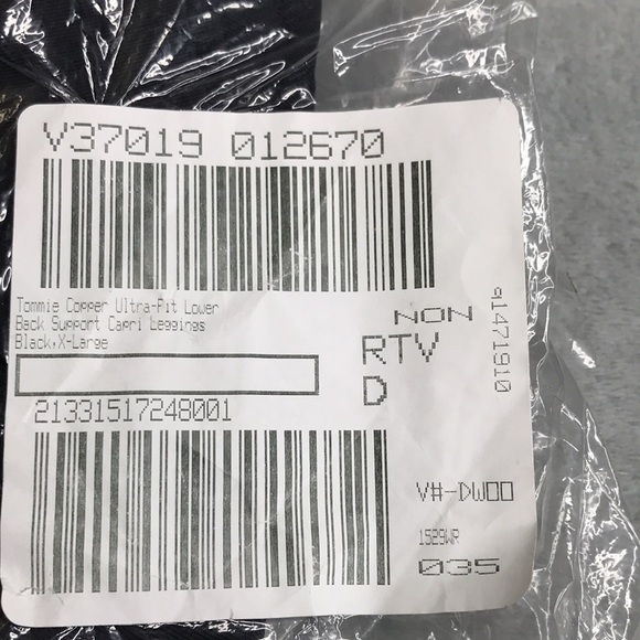 Tommie Copper Lower Back Support Tank & Capri Leggings in Black Size XL New - Picture 4 of 9